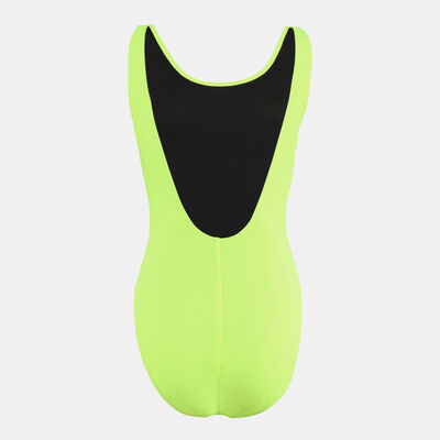 Speedo Women's Logo Deep U-Back One-Piece Swimsuit Black