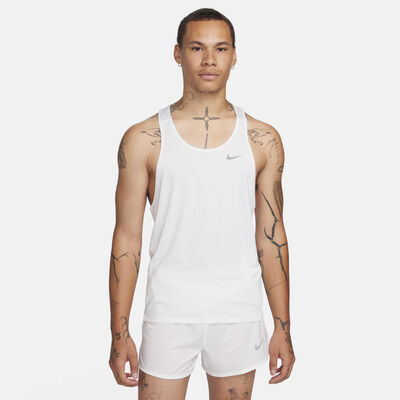 Nike Men's Fast Dri-FIT Running Vest White Nike Men's Fast Dri-FIT Running Vest White