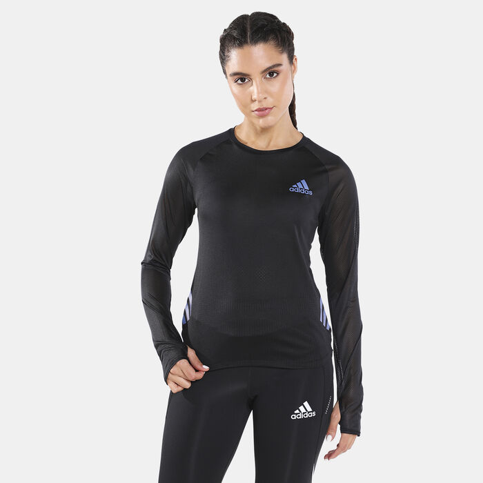 adidas Women's Adizero Long Sleeve T-Shirt Black adidas Women's Adizero Long Sleeve T-Shirt Black image number 0