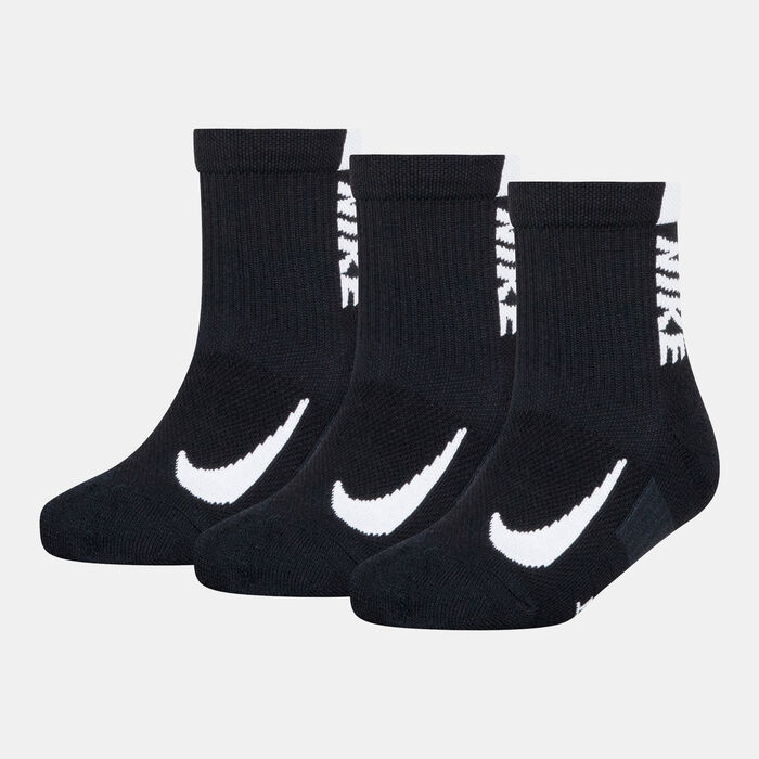 Nike Kids' Multiplier Quarter Socks (3 Pairs) Black Nike Kids' Multiplier Quarter Socks (3 Pairs) Black image number 0