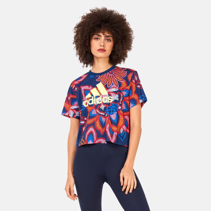 adidas Women's FARM Rio Graphic T-Shirt Blue image number 0