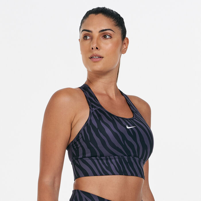 Nike Women's Dri-FIT Swoosh Icon Clash Sports Bra Purple Nike Women's Dri-FIT Swoosh Icon Clash Sports Bra Purple image number 0