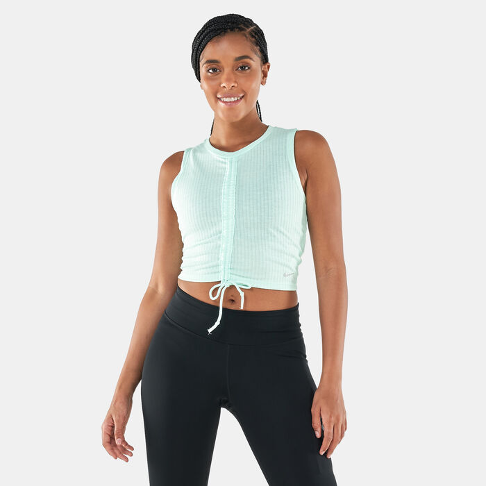 Nike Women's Yoga Dri-FIT Tank Top Green Nike Women's Yoga Dri-FIT Tank Top Green image number 0