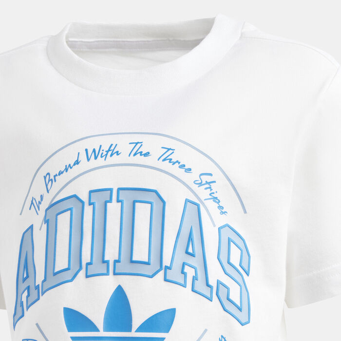 adidas Originals Kids' VRCT T-Shirt and Short Set White image number 2