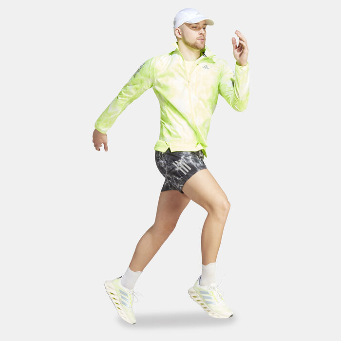 adidas Men's Own the Run Allover Print Shorts Black image number 2