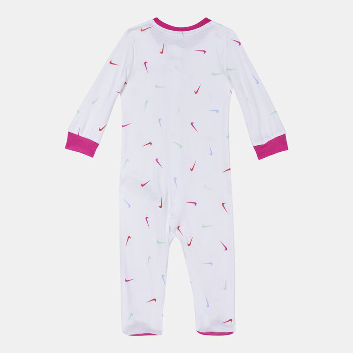 Nike Kids' Swooshfetti Footed Coverall White Nike Kids' Swooshfetti Footed Coverall White image number 1