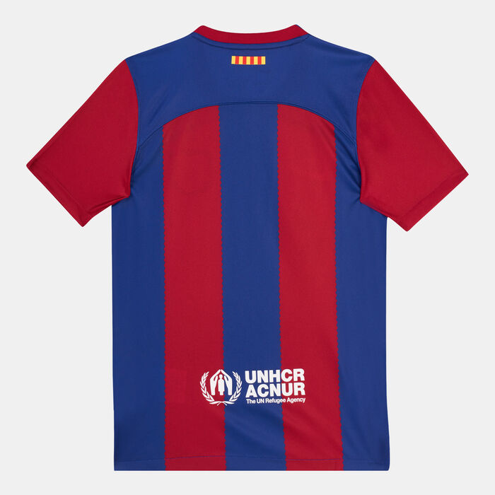 Nike Kids' F.C. Barcelona Stadium Home Jersey - 2023/24 (Older Kids) Blue image number 1