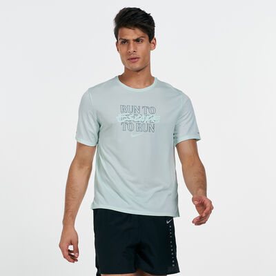 Nike Men's Dri-FIT Miler Wild Run T-Shirt Green