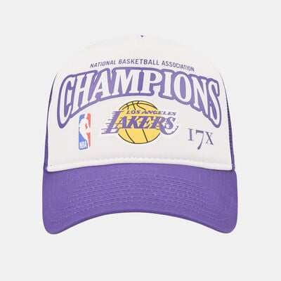 New Era Men's Los Angeles Lakers League Champions A-Frame Trucker Cap Purple