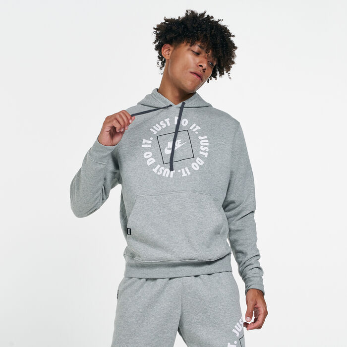 Nike Men's Sportswear Just Do It Pullover Hoodie Grey image number 0