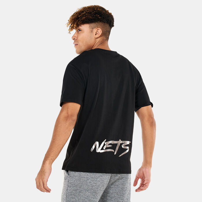 New Era Men's NBA Brooklyn Nets Metallic T-Shirt Black New Era Men's NBA Brooklyn Nets Metallic T-Shirt Black image number 1