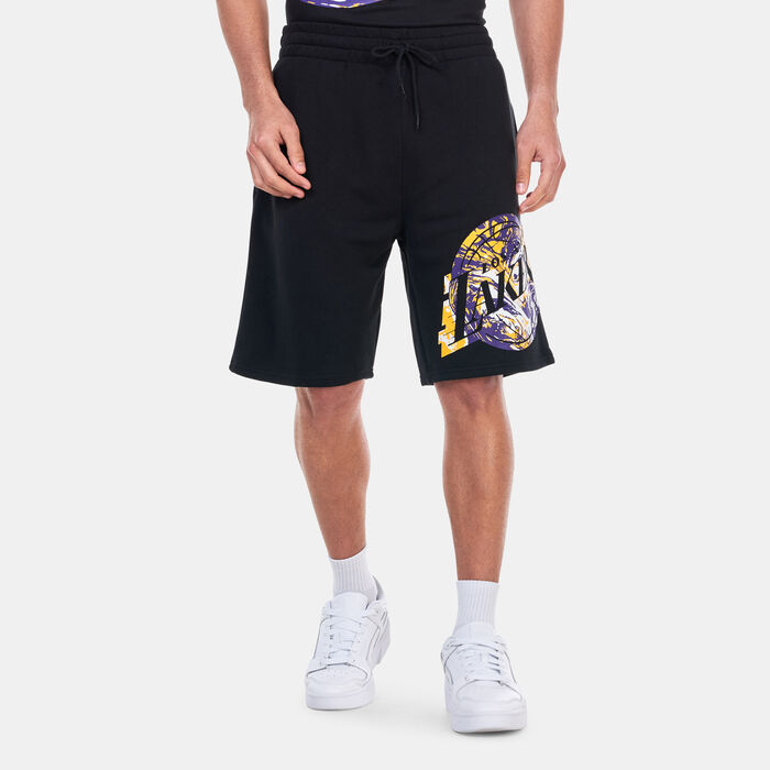 New Era Men's NBA Los Angeles Lakers Infill Graphic Shorts Black New Era Men's NBA Los Angeles Lakers Infill Graphic Shorts Black image number 0