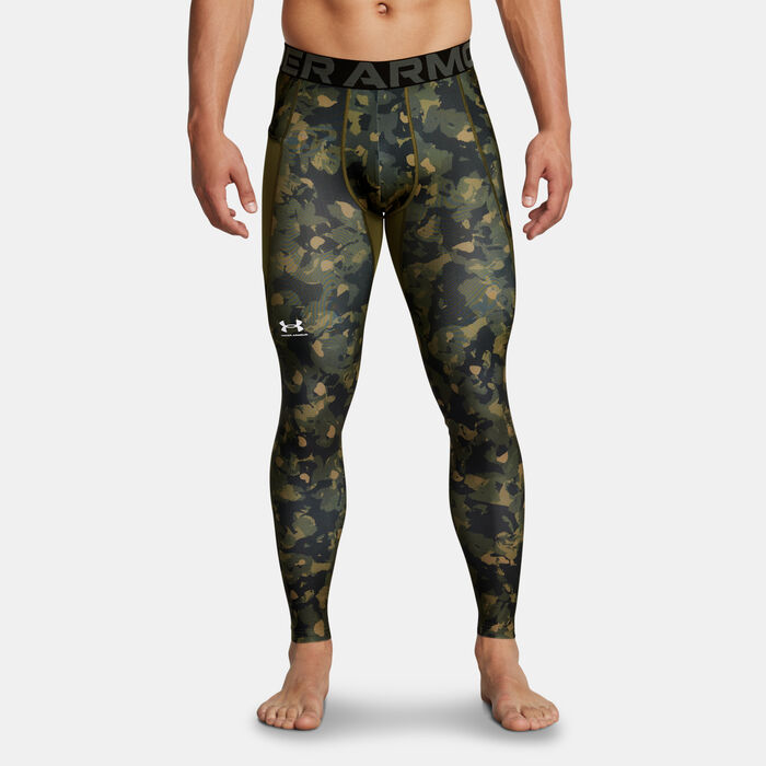 Under Armour Men's HeatGear Printed Leggings Green Under Armour Men's HeatGear Printed Leggings Green image number 0