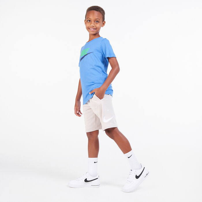 Nike Kids' Sportswear Swoosh French Terry Shorts (Older Kids) Grey image number 2