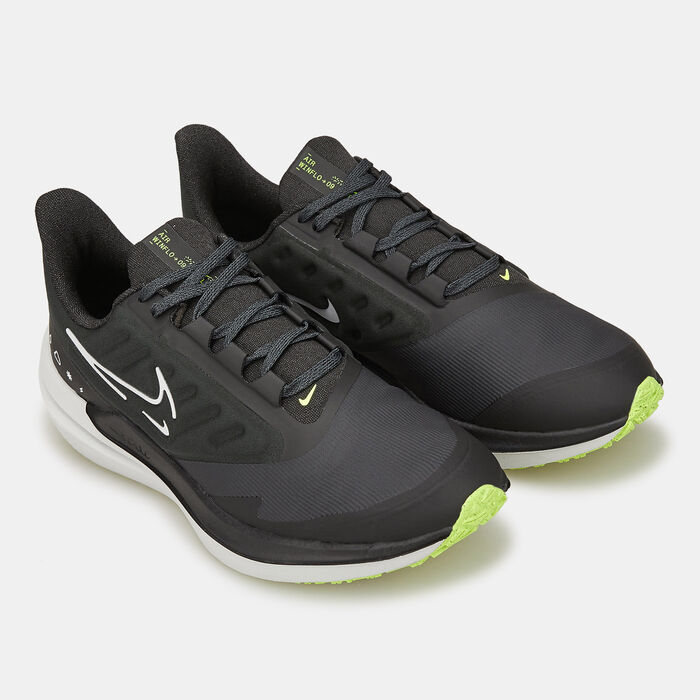 Nike Women's Air Winflo 9 Shield Road Running Shoe Black image number 1