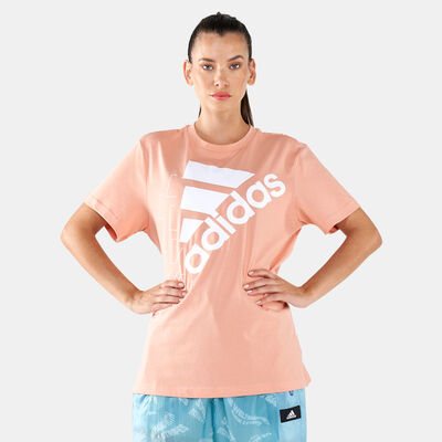 adidas Women's Brand Love Boyfriend T-Shirt Beige