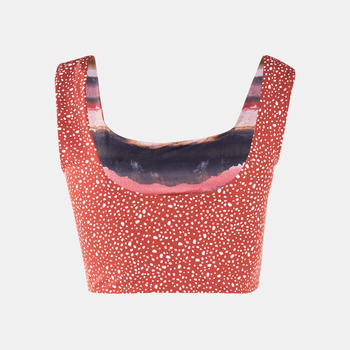Nike Swim Women's Swim Adventure Reversible Crop Top Red Nike Swim Women's Swim Adventure Reversible Crop Top Red image number 1