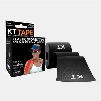 KT Tape Pre-Cut Elastic Sports Tape Strips (20 Strips) Black