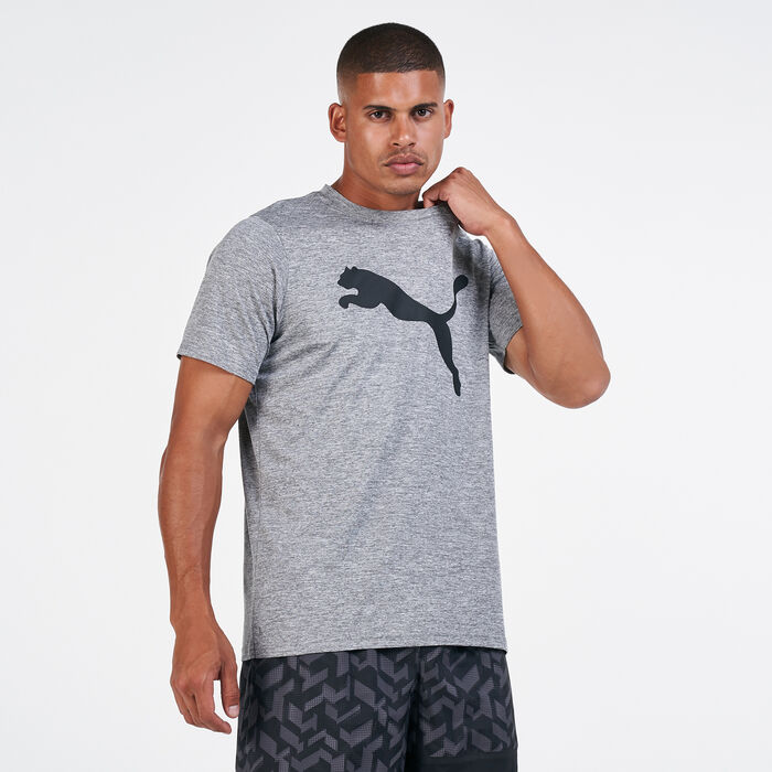 PUMA Men's Favourite Heather Cat T-Shirt Grey PUMA Men's Favourite Heather Cat T-Shirt Grey image number 0