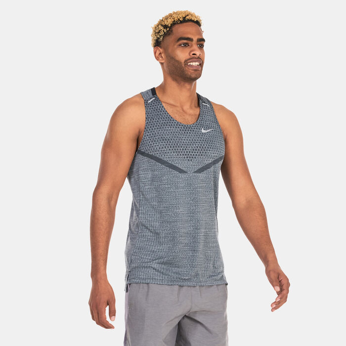 Nike Men's Dri-FIT ADV TechKnit Ultra Running Tank Grey Nike Men's Dri-FIT ADV TechKnit Ultra Running Tank Grey image number 0