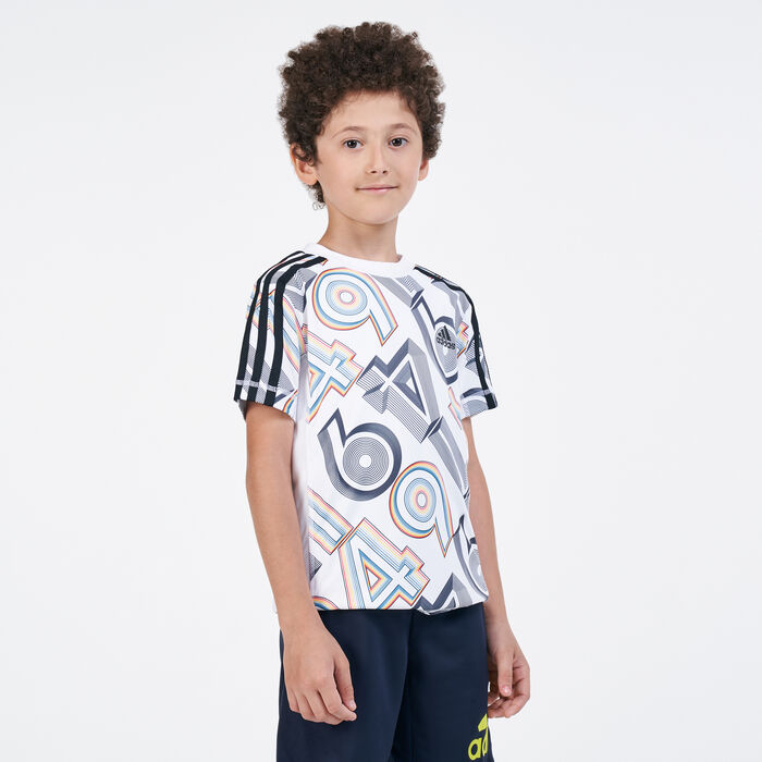 adidas Kids' AEROREADY Bold T-Shirt White adidas Kids' AEROREADY Bold T-Shirt White image number 0
