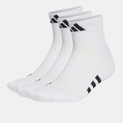 adidas Performance Cushioned Quarter Socks (3 Pairs) White