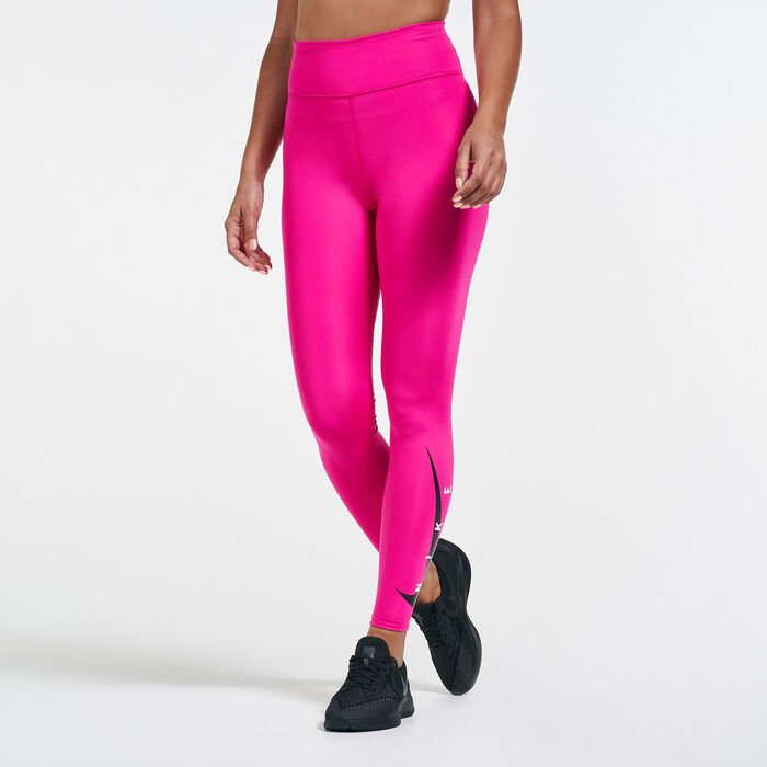 Nike Womens' Swoosh Run Leggings Red Nike Womens' Swoosh Run Leggings Red image number 0