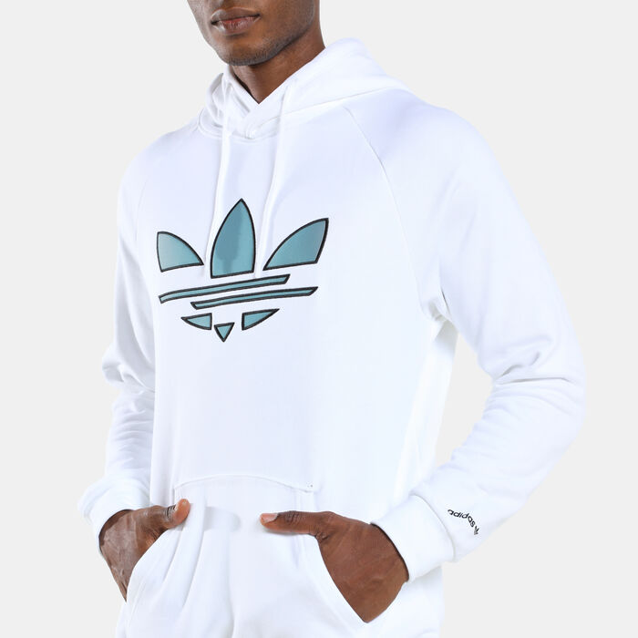 adidas Men's Adicolor Shattered Trefoil Hoodie White image number 3