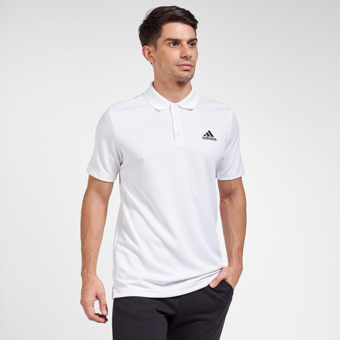 adidas Men's Designed 2 Move 3-Stripes Polo T-Shirt White adidas Men's Designed 2 Move 3-Stripes Polo T-Shirt White image number 0