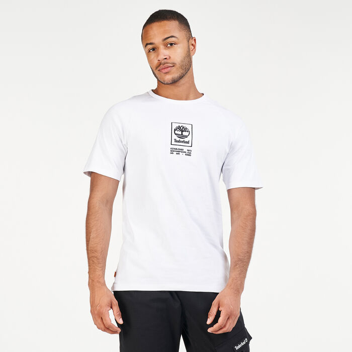 Timberland Men's YC Heavy Weight Stack Logo T-Shirt White image number 0
