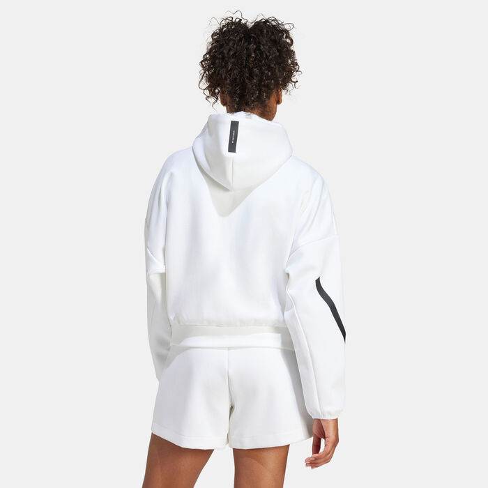 adidas Women's Z.N.E. Hoodie White image number 1