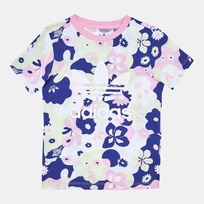 adidas Originals Kids' Flower Allover Print T-Shirt Multi adidas Originals Kids' Flower Allover Print T-Shirt Multi image number 0