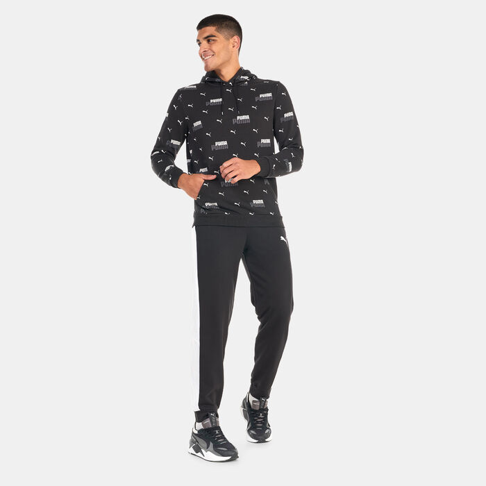 PUMA Men's Essentials+ Logo Power Printed Hoodie Black PUMA Men's Essentials+ Logo Power Printed Hoodie Black image number 2