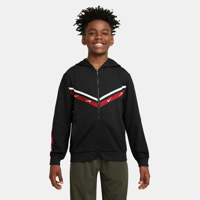 Nike Kids' Sportswear Club+ Full-Zip Hoodie (Older Kids) Black Nike Kids' Sportswear Club+ Full-Zip Hoodie (Older Kids) Black image number 0