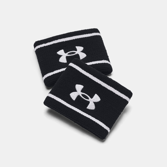Under Armour Striped Performance Wristband Black Under Armour Striped Performance Wristband Black image number 0