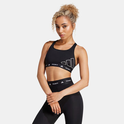 adidas Women's TECHFIT Medium-Support Training Sports Bra Black