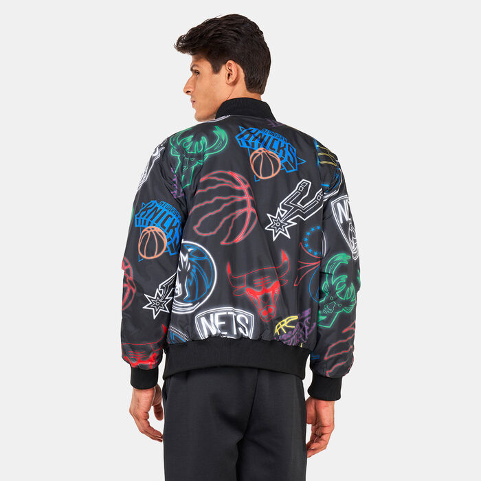 New Era NBA Printed Bomber Jacket Black New Era NBA Printed Bomber Jacket Black image number 1
