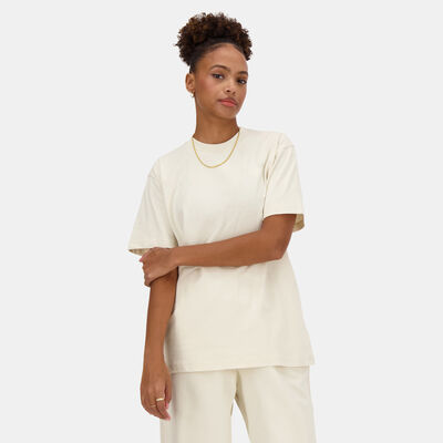 New Balance Women's Athletics Jersey T-Shirt Beige New Balance Women's Athletics Jersey T-Shirt Beige