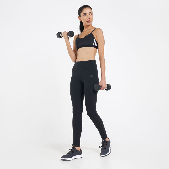 adidas Women's All Me 3-Stripes Sports Bra Black adidas Women's All Me 3-Stripes Sports Bra Black image number 2