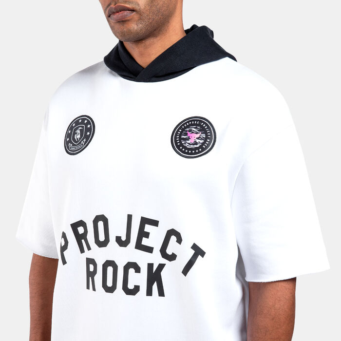 Under Armour Men's Project Rock Icon Badge of Honor Hoodie White image number 3