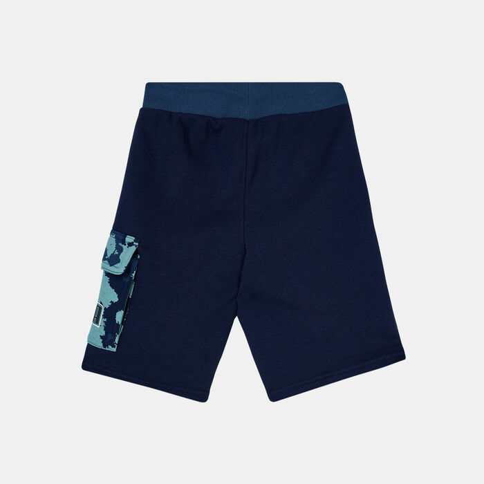 PUMA Kids' Alpha Cargo Sweat Shorts Blue PUMA Kids' Alpha Cargo Sweat Shorts Blue image number 1