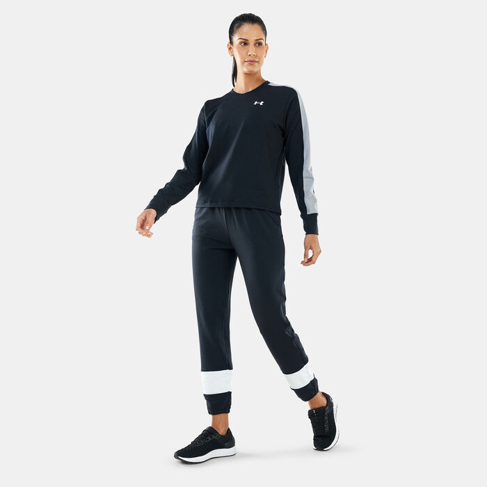 Under Armour Women's UA Rival Terry Colorblock Sweatpants Black Under Armour Women's UA Rival Terry Colorblock Sweatpants Black image number 2