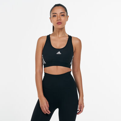 adidas Women's Believe This 3-Stripes Rib Sports Bra Black