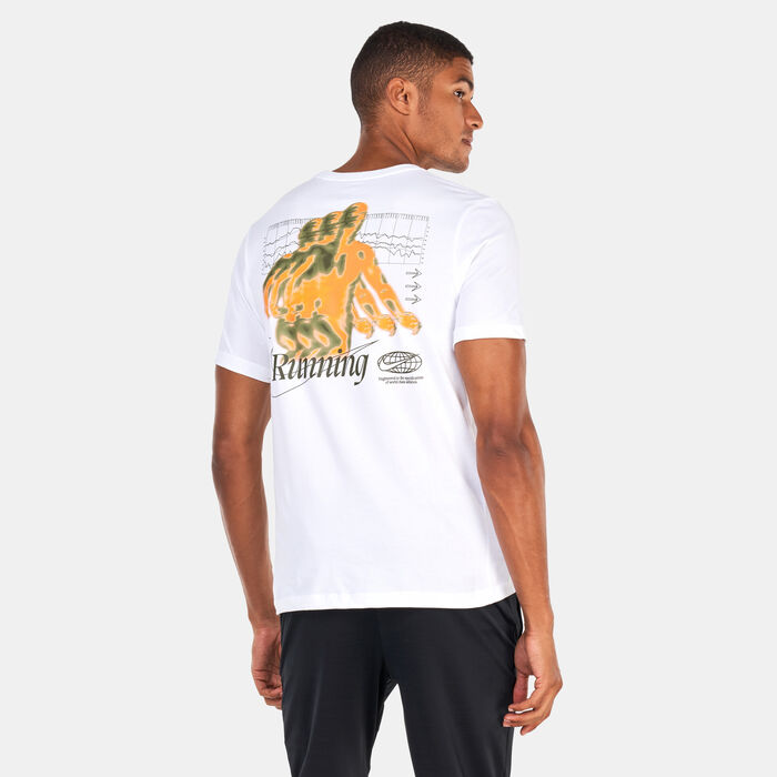 Nike Men's Dri-FIT Running T-Shirt White Nike Men's Dri-FIT Running T-Shirt White image number 1