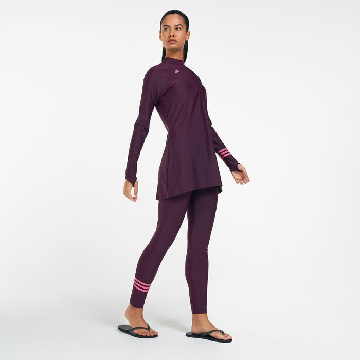 adidas Women's 3-Stripes Swimming Pant Red image number 4