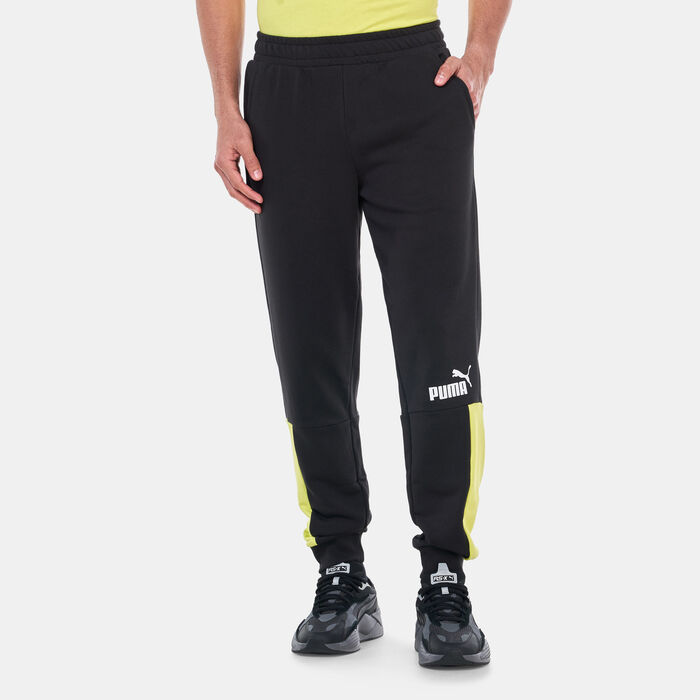 PUMA Men's Essentials+ Colourblock Sweatpants Black PUMA Men's Essentials+ Colourblock Sweatpants Black image number 0