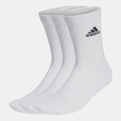 adidas Men's Cushioned Crew Socks (3 Pack) White