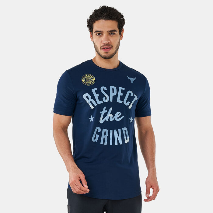Under Armour Men's UA Project Rock The Grind T-Shirt Blue image number 0