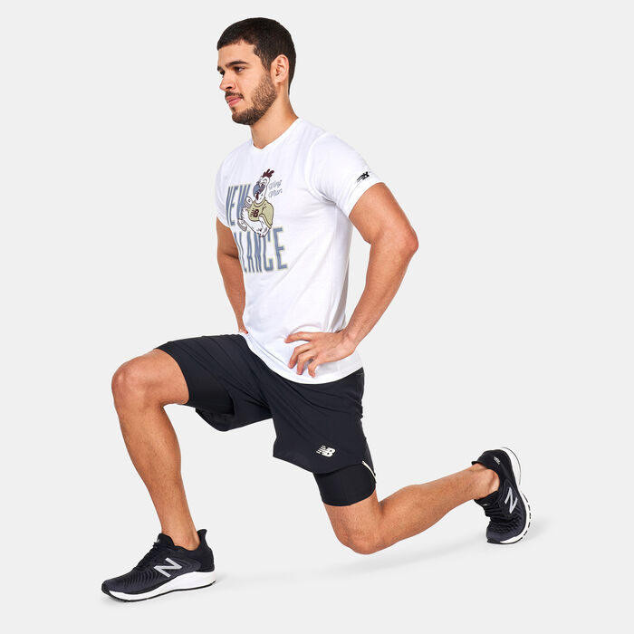 New Balance Men's Tenacity Heathertech Graphic Training T-Shirt White New Balance Men's Tenacity Heathertech Graphic Training T-Shirt White image number 2