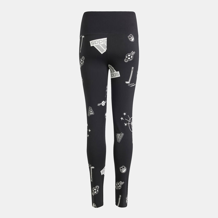 adidas Kids' Brand Love Leggings Black adidas Kids' Brand Love Leggings Black image number 1